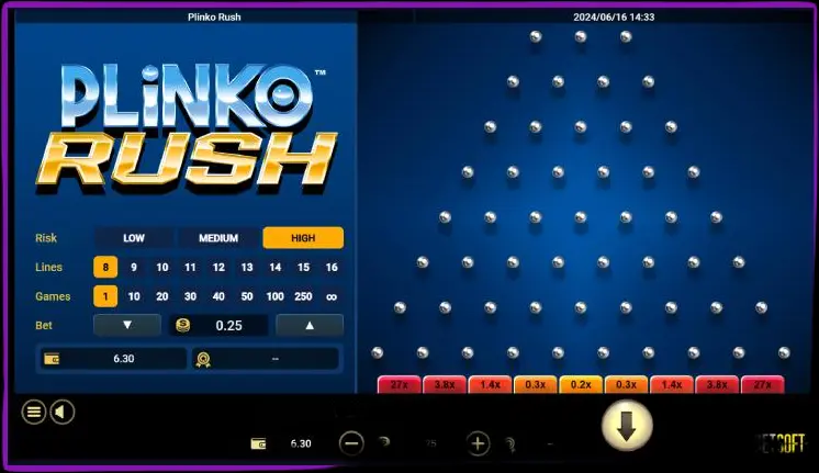 Graj w Plinko na smartfonie.